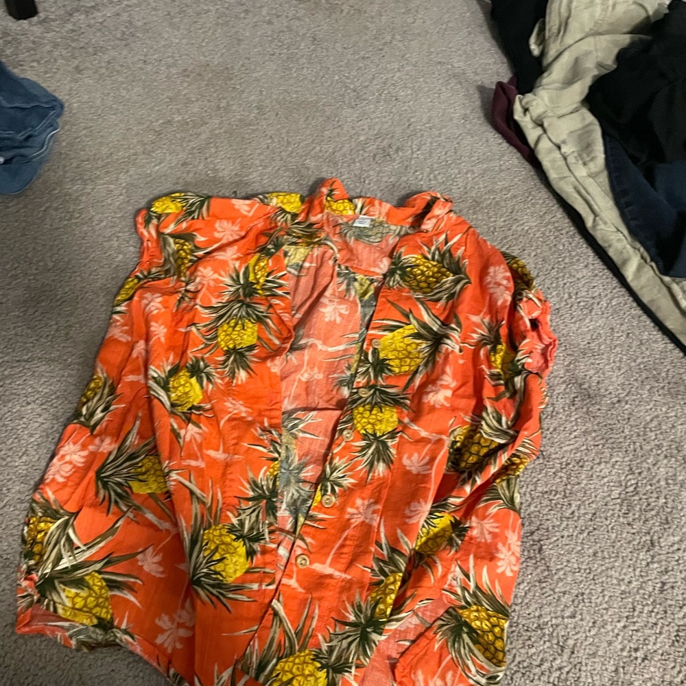 Old Navy pineapple Hawaiian shirt